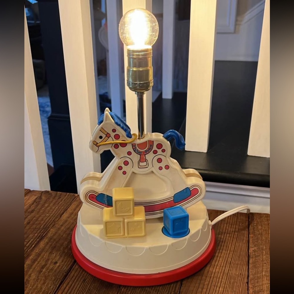 Vintage 1984 Fisher Price Rocking Horse Lamp for Kids
